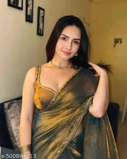 M M ETHNICS PRESENTING NEW RICH CHFFORN FENDY SOFT FABRIC ALPNG RICH BORDER LOOK SAREE WITH BLOUSE